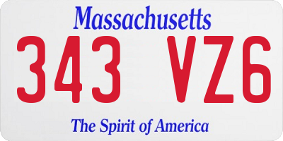 MA license plate 343VZ6