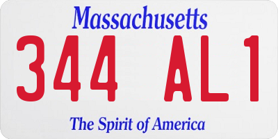 MA license plate 344AL1