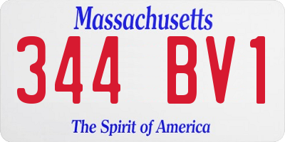 MA license plate 344BV1