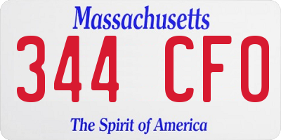 MA license plate 344CF0