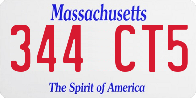 MA license plate 344CT5