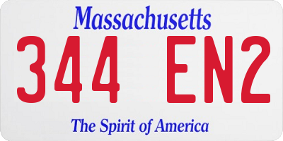 MA license plate 344EN2