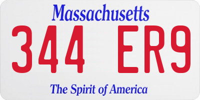 MA license plate 344ER9