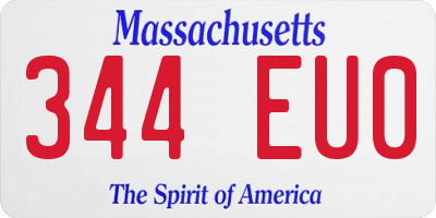 MA license plate 344EU0