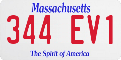 MA license plate 344EV1