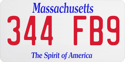 MA license plate 344FB9
