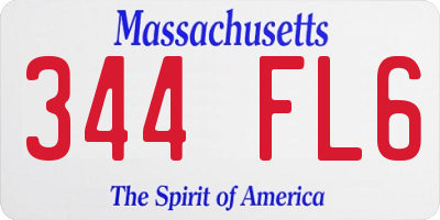 MA license plate 344FL6