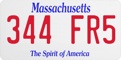 MA license plate 344FR5