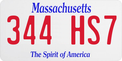 MA license plate 344HS7