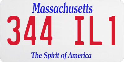 MA license plate 344IL1