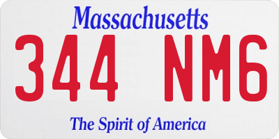 MA license plate 344NM6