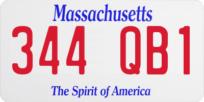 MA license plate 344QB1