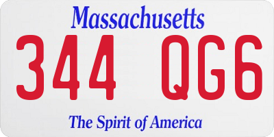 MA license plate 344QG6
