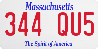 MA license plate 344QU5