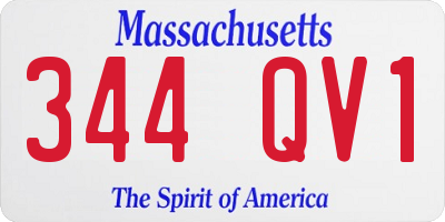 MA license plate 344QV1