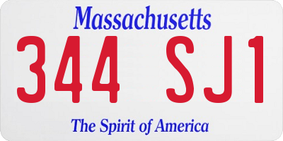 MA license plate 344SJ1