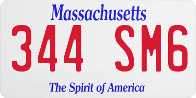 MA license plate 344SM6