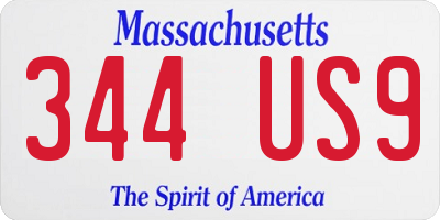 MA license plate 344US9