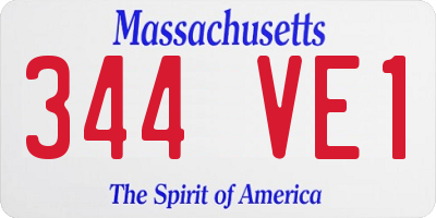 MA license plate 344VE1