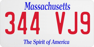MA license plate 344VJ9