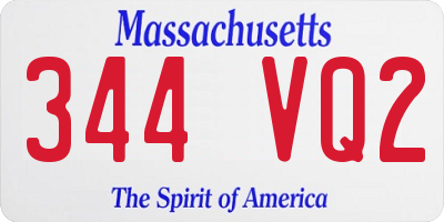 MA license plate 344VQ2