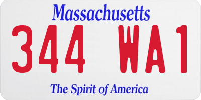 MA license plate 344WA1