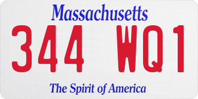 MA license plate 344WQ1