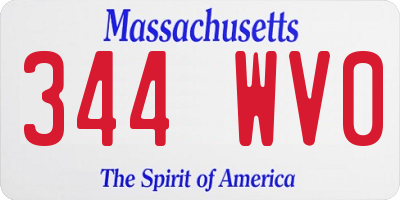 MA license plate 344WV0