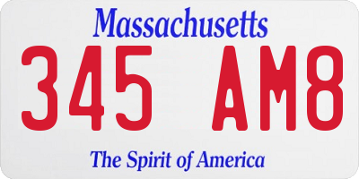 MA license plate 345AM8
