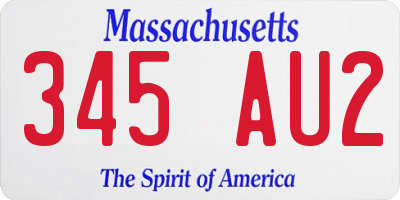MA license plate 345AU2