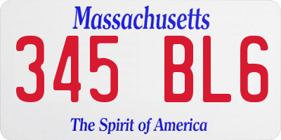 MA license plate 345BL6