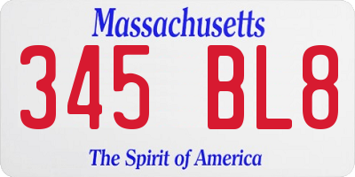 MA license plate 345BL8