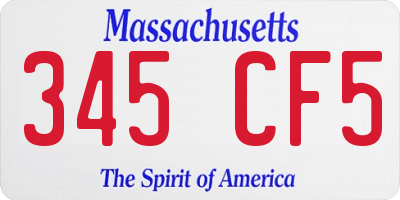 MA license plate 345CF5