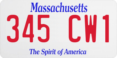 MA license plate 345CW1