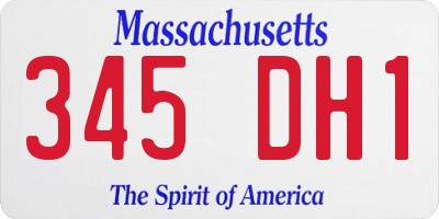 MA license plate 345DH1
