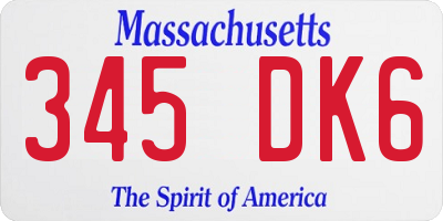 MA license plate 345DK6