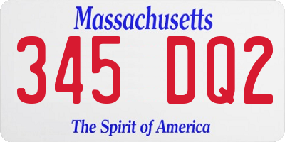 MA license plate 345DQ2