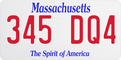 MA license plate 345DQ4
