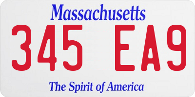 MA license plate 345EA9