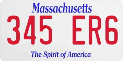 MA license plate 345ER6
