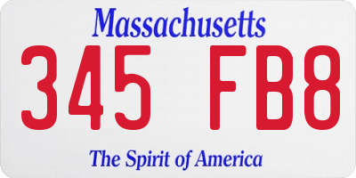 MA license plate 345FB8
