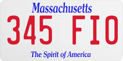 MA license plate 345FI0