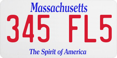 MA license plate 345FL5