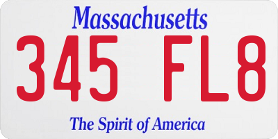 MA license plate 345FL8