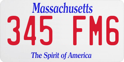 MA license plate 345FM6