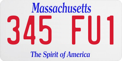 MA license plate 345FU1
