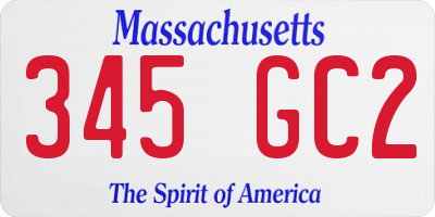 MA license plate 345GC2