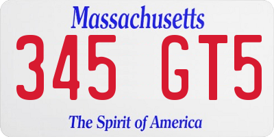 MA license plate 345GT5