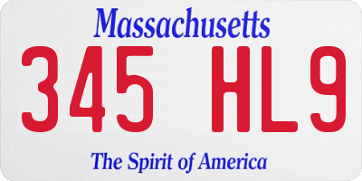 MA license plate 345HL9