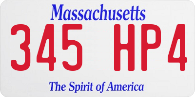 MA license plate 345HP4